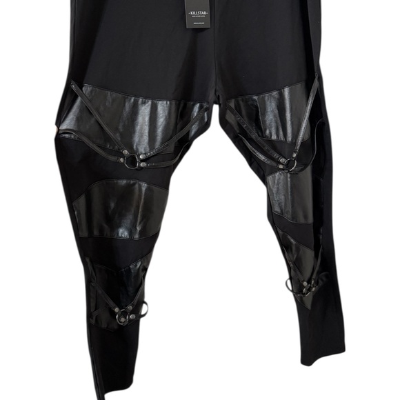 NWT KILLSTAR Night Demon Black Faux Leather Leggings - Picture 5 of 9